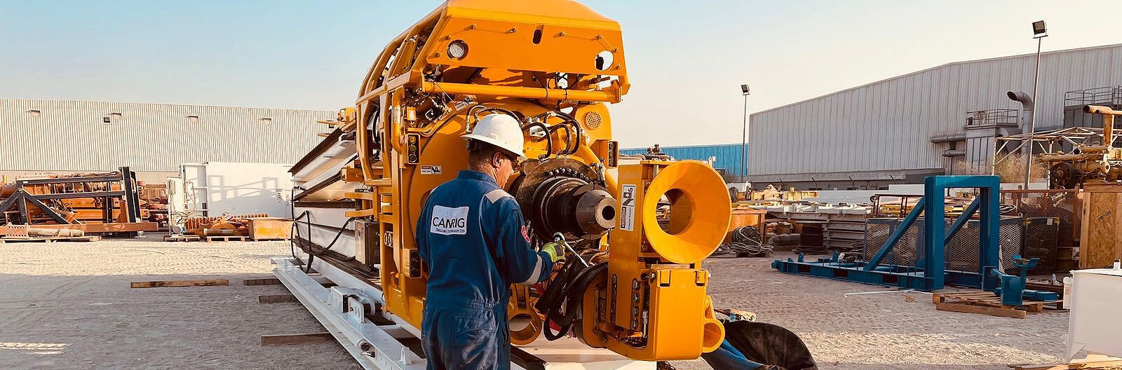 Canrig aftermarket technician servicing a piece of equipment.