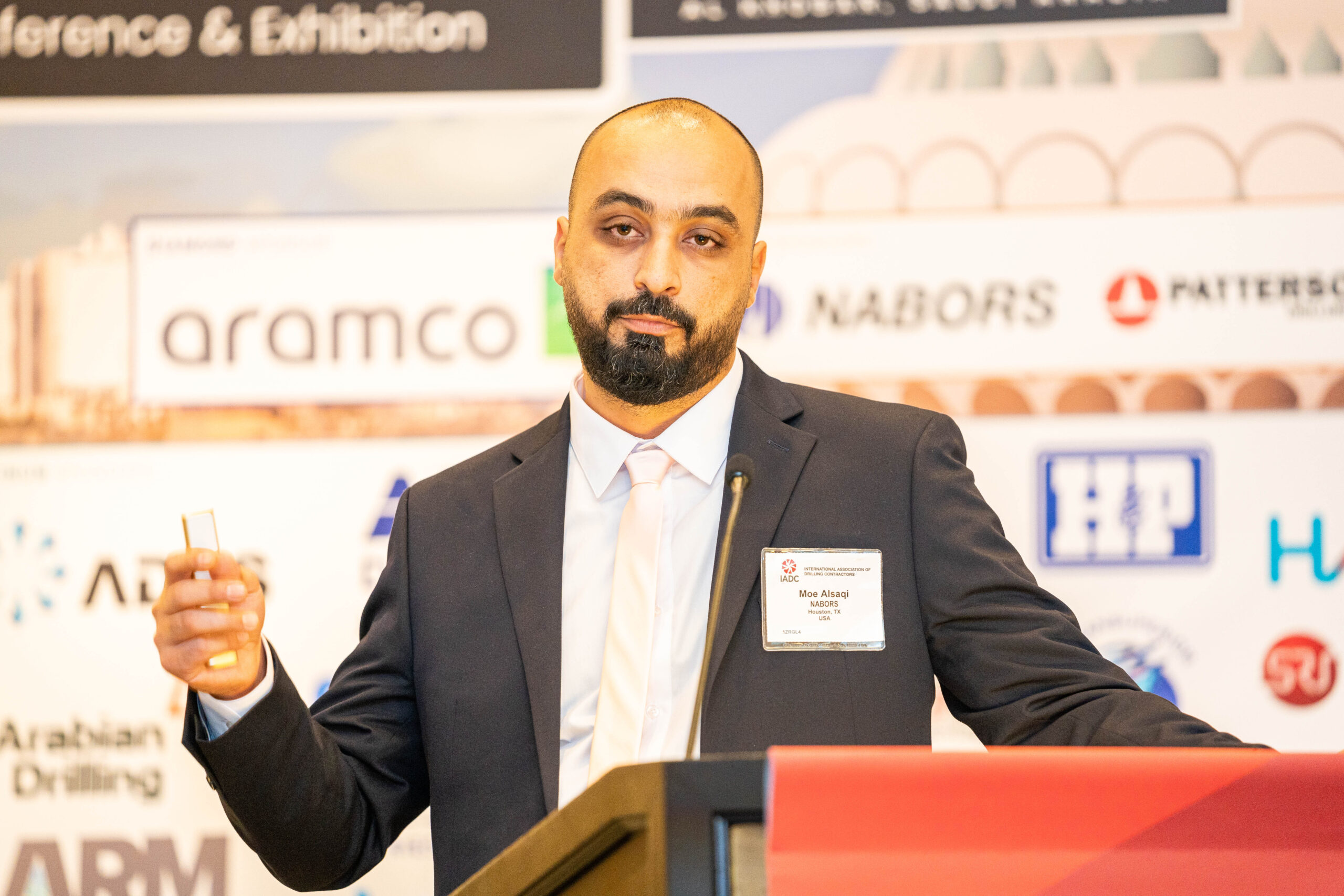 Moe Alsaqi speaks at the IADC Drilling Middle East 2023 Conference in Saudi Arabia